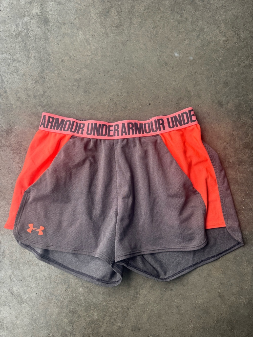 Under Armour Women's Two-Tone Active Shorts - Coral & Charcoal